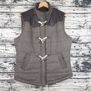 Equestrian Faux Leather Wood Toggle Vest